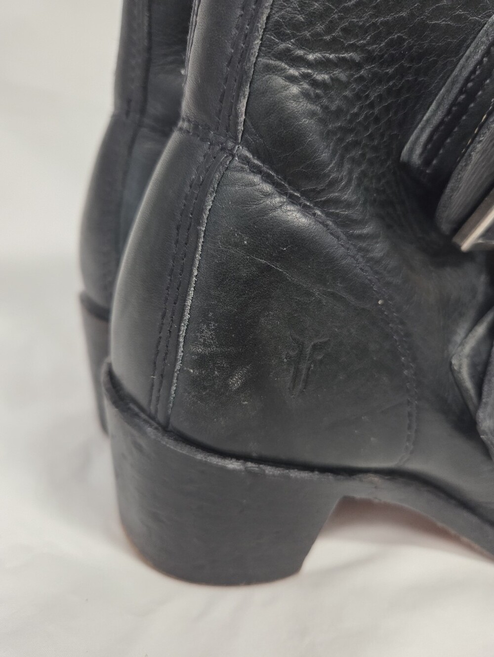 Frye Sabrina Double Buckle Ankle Biker Boots 8 - Picture 13 of 14